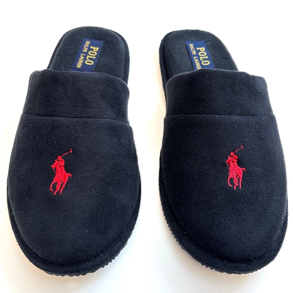 Polo by Ralph Lauren Navy Slip-On Loafers with Red Pony